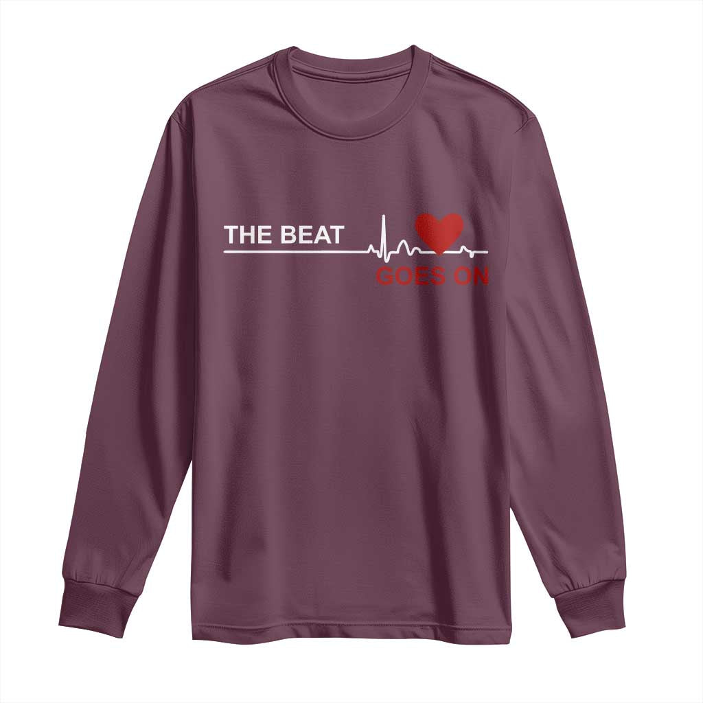 Cool Heart Surgery Survivor Long Sleeve Shirt Heart Attack Surgery The Beat Goes On Rehab Recover