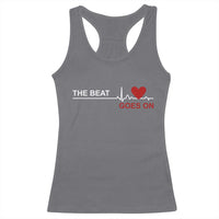 Cool Heart Surgery Survivor Racerback Tank Top Heart Attack Surgery The Beat Goes On Rehab Recover