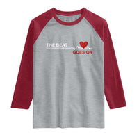 Cool Heart Surgery Survivor Raglan Shirt Heart Attack Surgery The Beat Goes On Rehab Recover