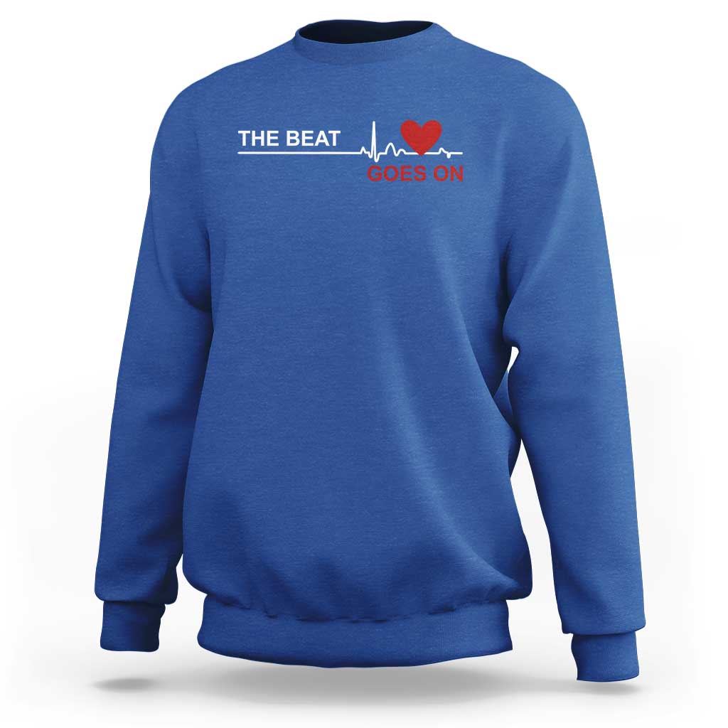 Cool Heart Surgery Survivor Sweatshirt Heart Attack Surgery The Beat Goes On Rehab Recover