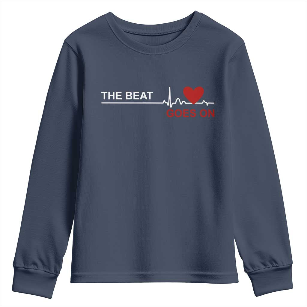 Cool Heart Surgery Survivor Youth Sweatshirt Heart Attack Surgery The Beat Goes On Rehab Recover