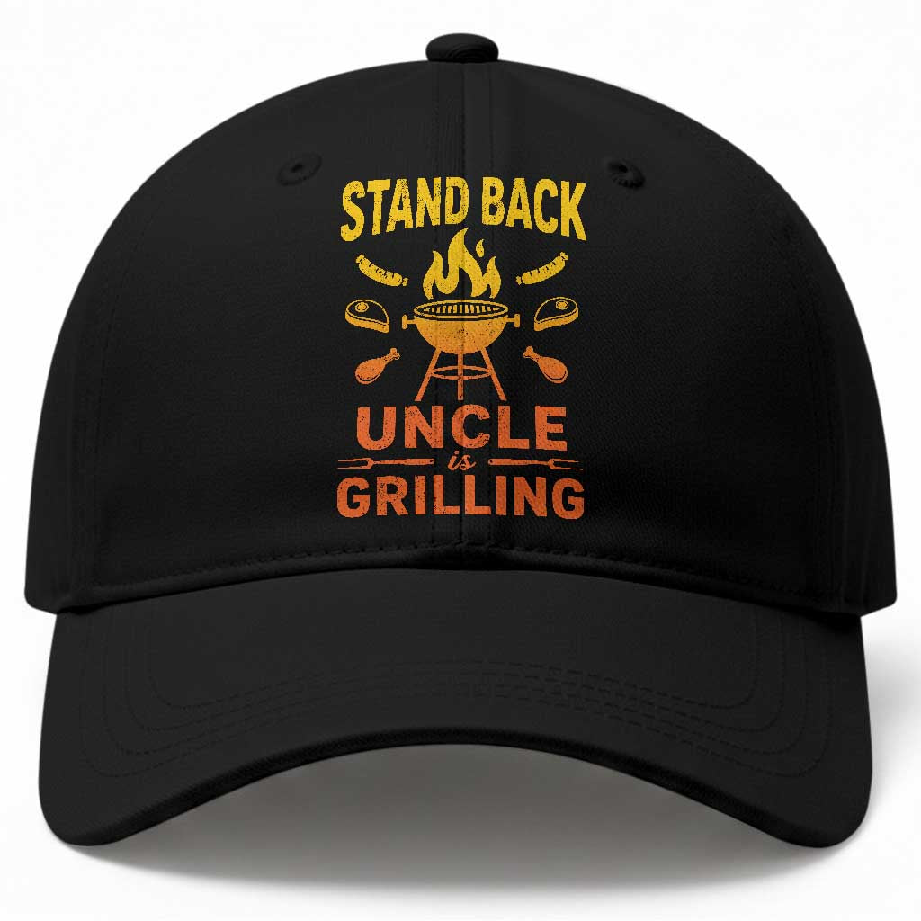 Stand Back Uncle Is Grilling Baseball Cap Funny Fathers Day BBQ