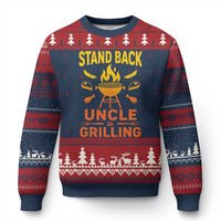 Stand Back Uncle Is Grilling Ugly Christmas Sweater Funny Fathers Day BBQ