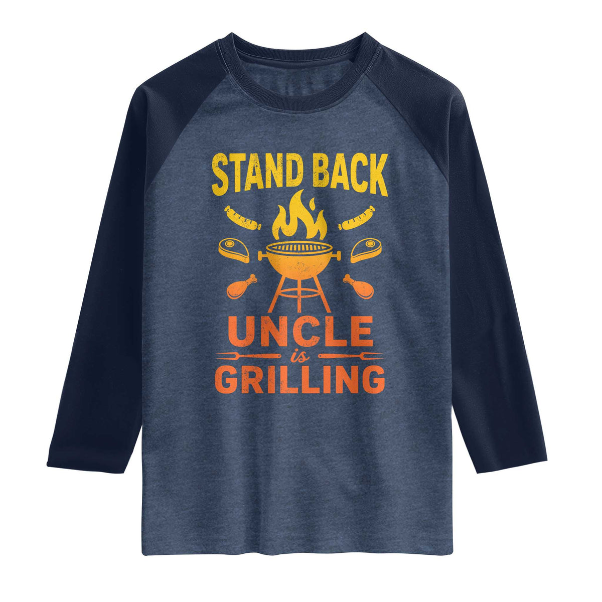 Stand Back Uncle Is Grilling Raglan Shirt Funny Fathers Day BBQ
