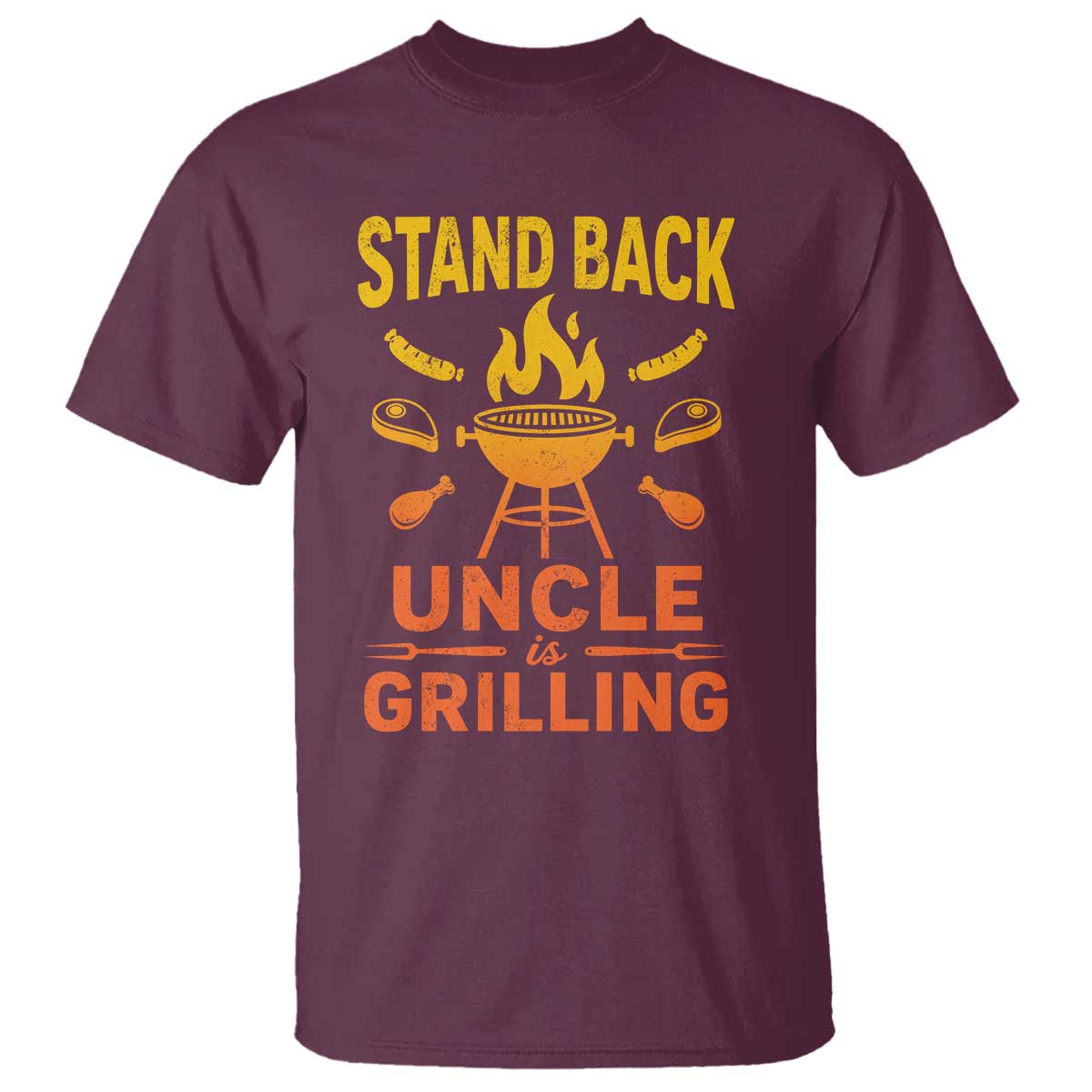 Stand Back Uncle Is Grilling T Shirt Funny Fathers Day BBQ