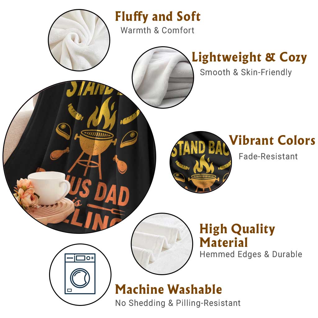Funny Grilling Bonus Dad Throw Blanket BBQ Stepdad Grill Masters Sarcastic