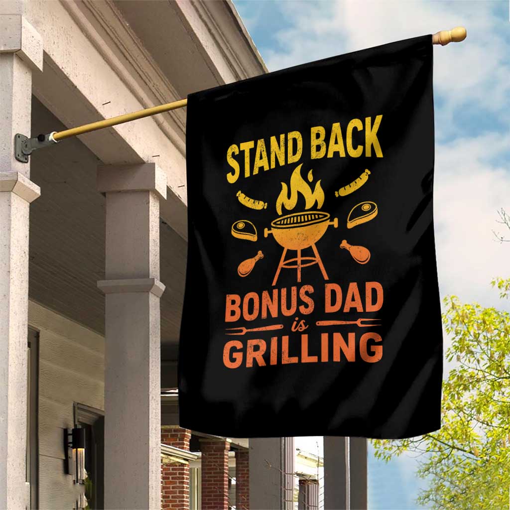 Funny Grilling Bonus Dad Garden Flag BBQ Stepdad Grill Masters Sarcastic
