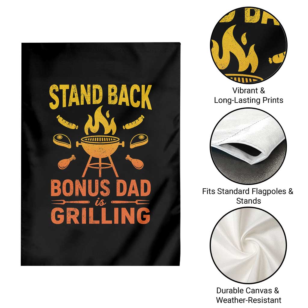 Funny Grilling Bonus Dad Garden Flag BBQ Stepdad Grill Masters Sarcastic