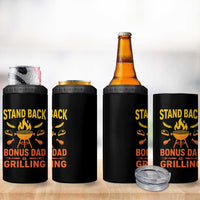 Funny Grilling Bonus Dad 4 in 1 Can Cooler Tumbler BBQ Stepdad Grill Masters Sarcastic