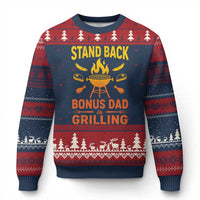 Funny Grilling Bonus Dad Ugly Christmas Sweater BBQ Stepdad Grill Masters Sarcastic