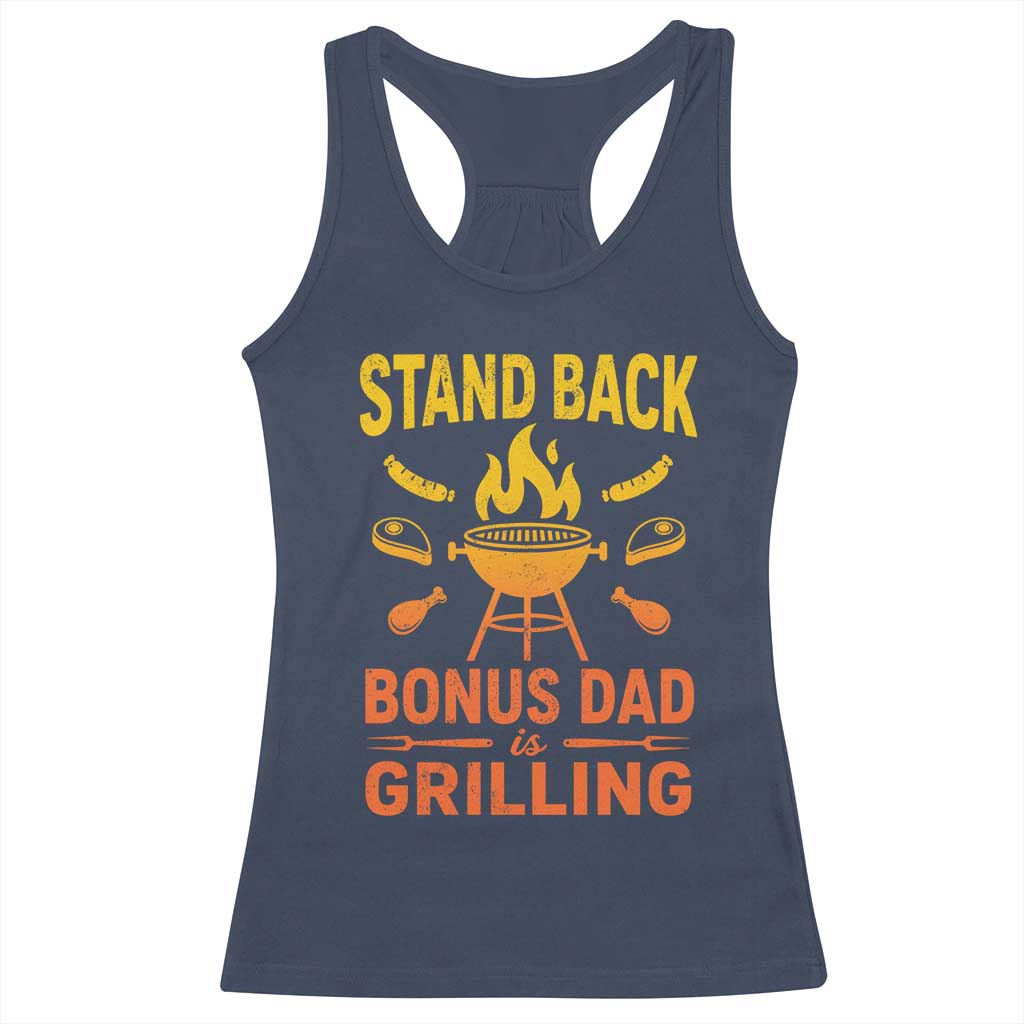 Funny Grilling Bonus Dad Racerback Tank Top BBQ Stepdad Grill Masters Sarcastic