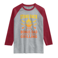 Funny Grilling Bonus Dad Raglan Shirt BBQ Stepdad Grill Masters Sarcastic