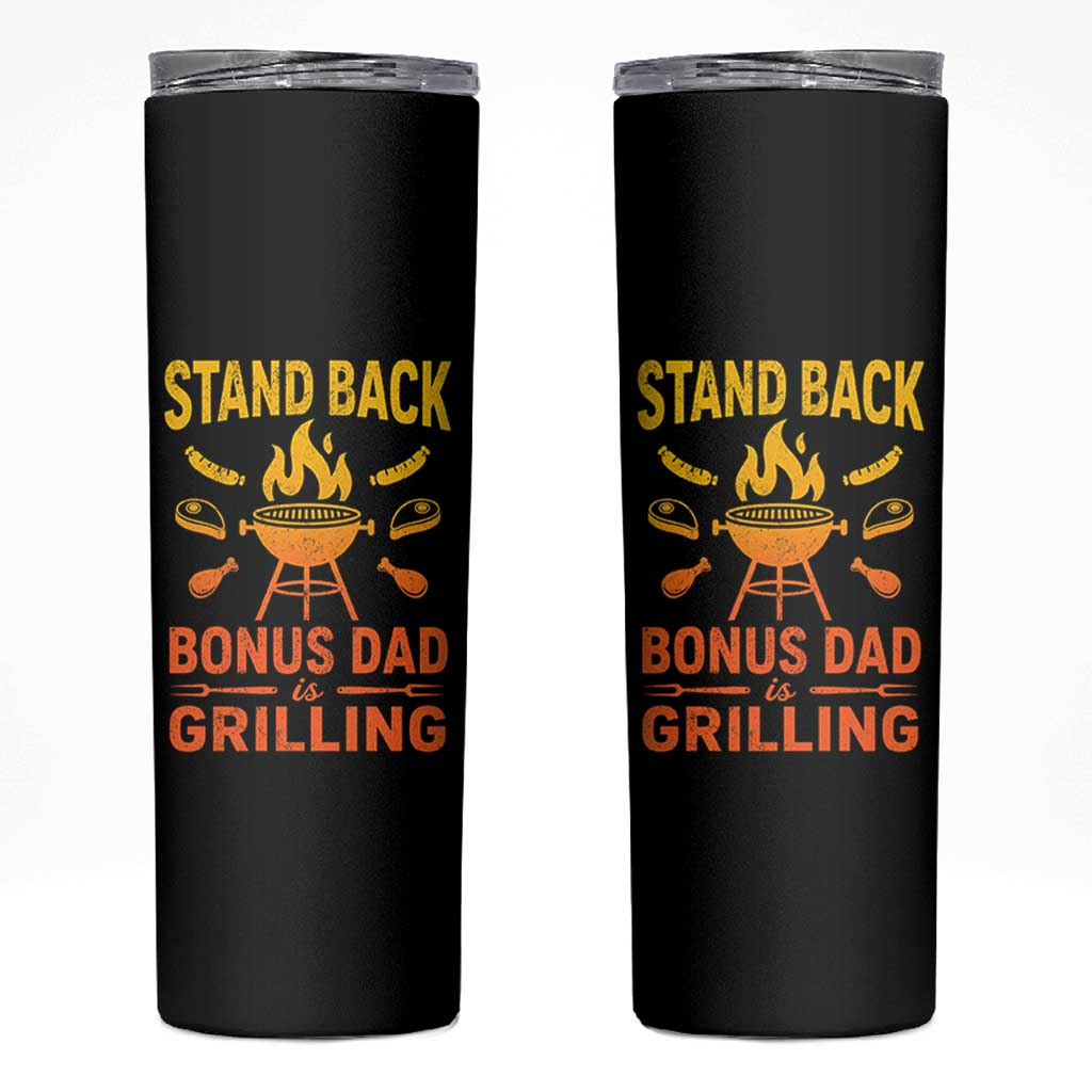 Funny Grilling Bonus Dad Skinny Tumbler BBQ Stepdad Grill Masters Sarcastic
