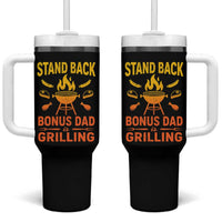 Funny Grilling Bonus Dad Tumbler With Handle BBQ Stepdad Grill Masters Sarcastic