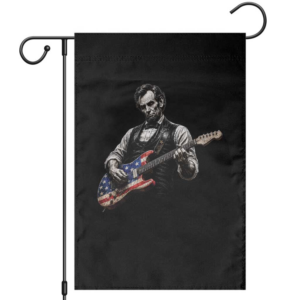 Vintage Abraham Lincoln Abe Lincoln Playing Guitar Garden Flag Humor Patriotic