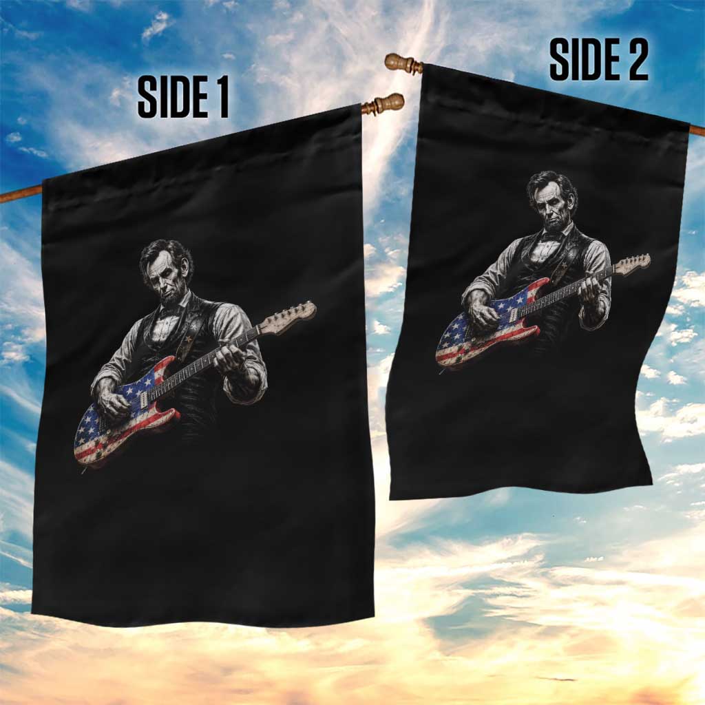 Vintage Abraham Lincoln Abe Lincoln Playing Guitar Garden Flag Humor Patriotic