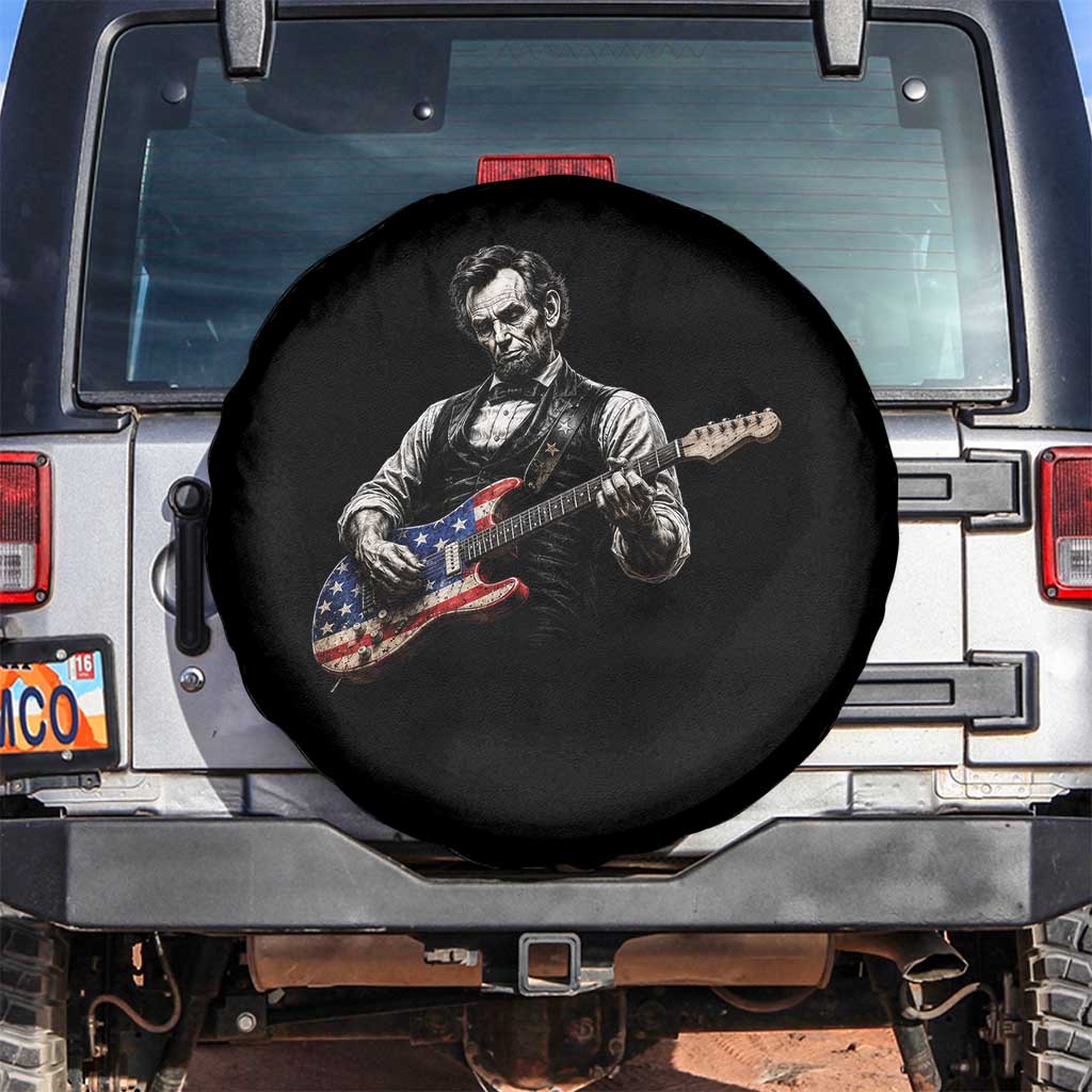 Vintage Abraham Lincoln Abe Lincoln Playing Guitar Spare Tire Cover Humor Patriotic