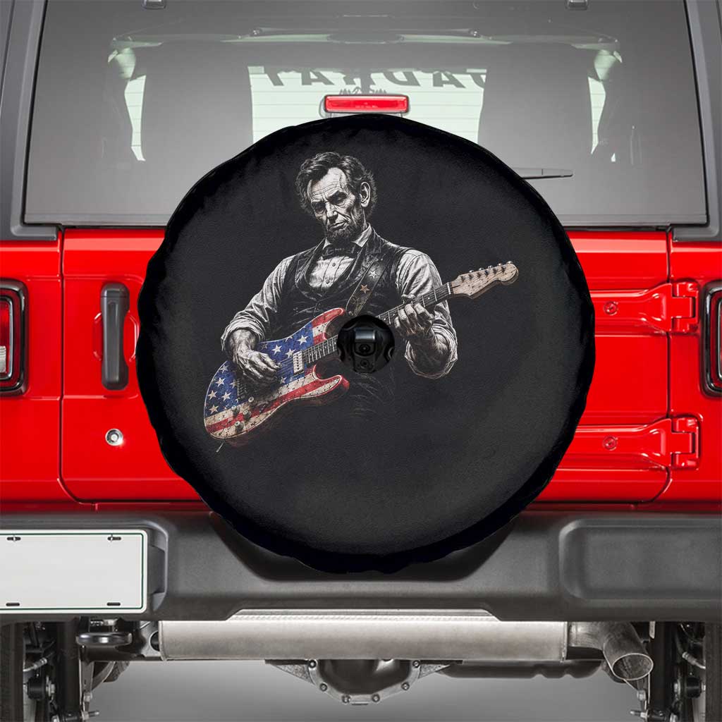 Vintage Abraham Lincoln Abe Lincoln Playing Guitar Spare Tire Cover Humor Patriotic