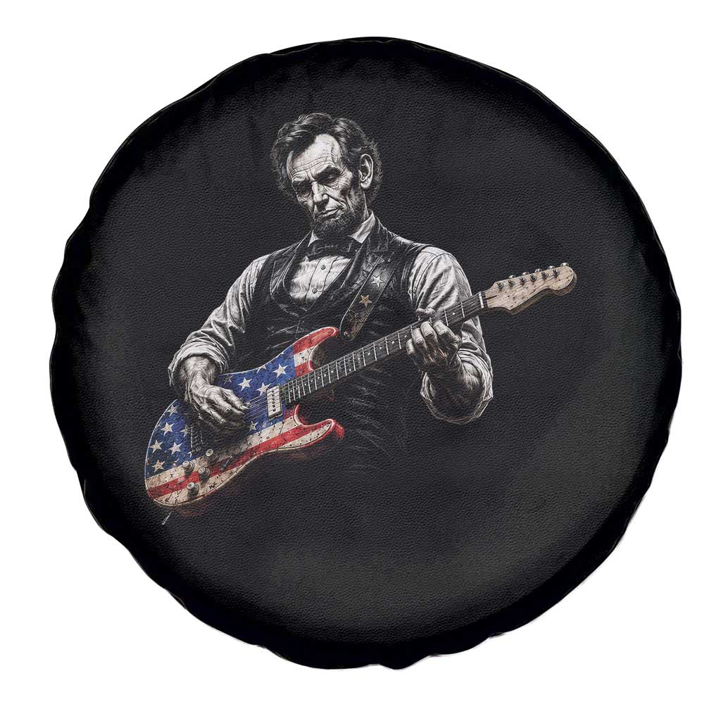 Vintage Abraham Lincoln Abe Lincoln Playing Guitar Spare Tire Cover Humor Patriotic