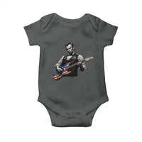 Vintage Abraham Lincoln Abe Lincoln Playing Guitar Baby Onesie Humor Patriotic