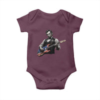 Vintage Abraham Lincoln Abe Lincoln Playing Guitar Baby Onesie Humor Patriotic