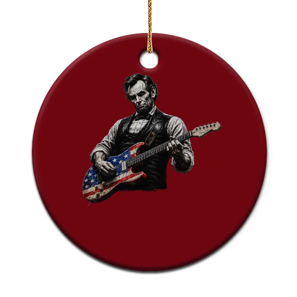 Vintage Abraham Lincoln Abe Lincoln Playing Guitar Ceramic Ornament Humor Patriotic