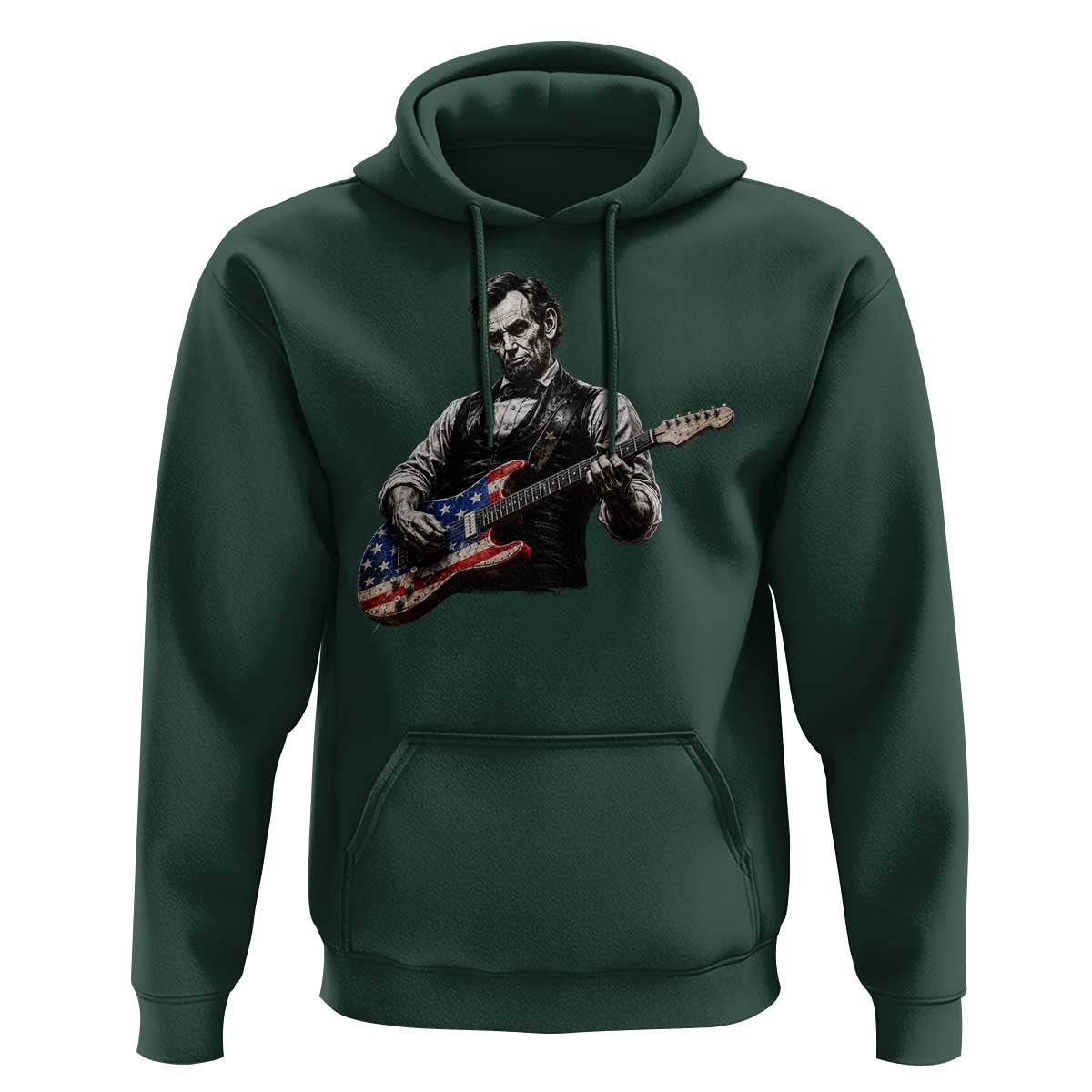 Vintage Abraham Lincoln Abe Lincoln Playing Guitar Hoodie Humor Patriotic