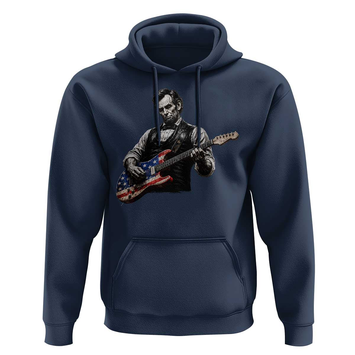 Vintage Abraham Lincoln Abe Lincoln Playing Guitar Hoodie Humor Patriotic