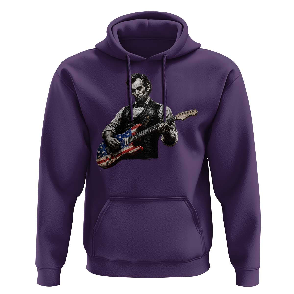 Vintage Abraham Lincoln Abe Lincoln Playing Guitar Hoodie Humor Patriotic