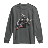 Vintage Abraham Lincoln Abe Lincoln Playing Guitar Long Sleeve Shirt Humor Patriotic