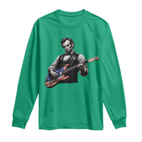 Vintage Abraham Lincoln Abe Lincoln Playing Guitar Long Sleeve Shirt Humor Patriotic