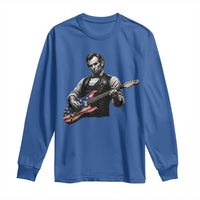 Vintage Abraham Lincoln Abe Lincoln Playing Guitar Long Sleeve Shirt Humor Patriotic