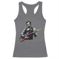 Vintage Abraham Lincoln Abe Lincoln Playing Guitar Racerback Tank Top Humor Patriotic