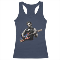 Vintage Abraham Lincoln Abe Lincoln Playing Guitar Racerback Tank Top Humor Patriotic