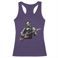 Vintage Abraham Lincoln Abe Lincoln Playing Guitar Racerback Tank Top Humor Patriotic