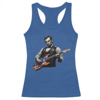 Vintage Abraham Lincoln Abe Lincoln Playing Guitar Racerback Tank Top Humor Patriotic
