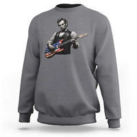 Vintage Abraham Lincoln Abe Lincoln Playing Guitar Sweatshirt Humor Patriotic