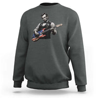 Vintage Abraham Lincoln Abe Lincoln Playing Guitar Sweatshirt Humor Patriotic