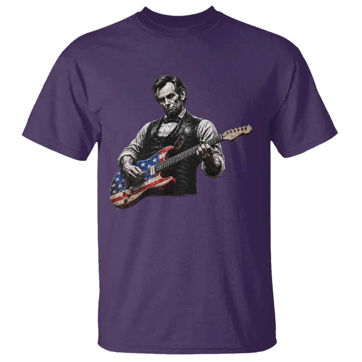 Vintage Abraham Lincoln Abe Lincoln Playing Guitar T Shirt Humor Patriotic