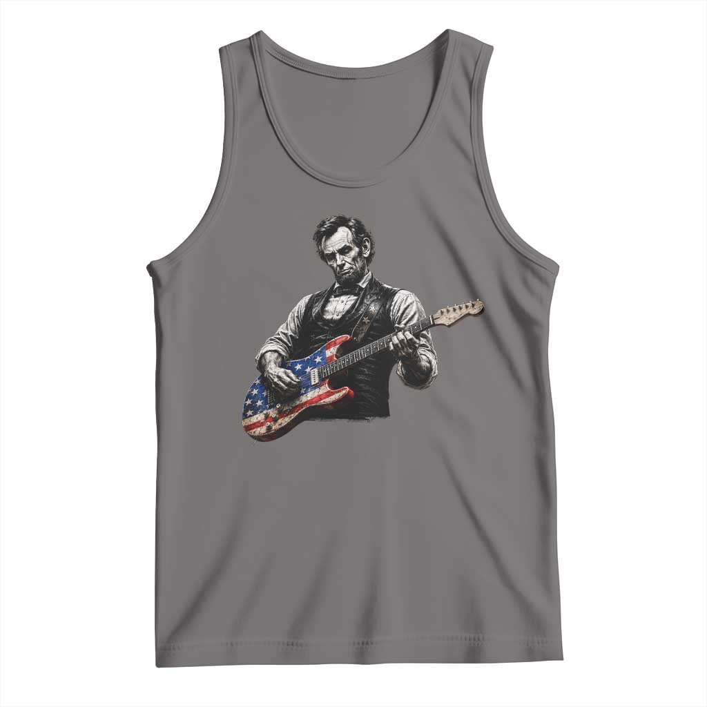 Vintage Abraham Lincoln Abe Lincoln Playing Guitar Tank Top Humor Patriotic