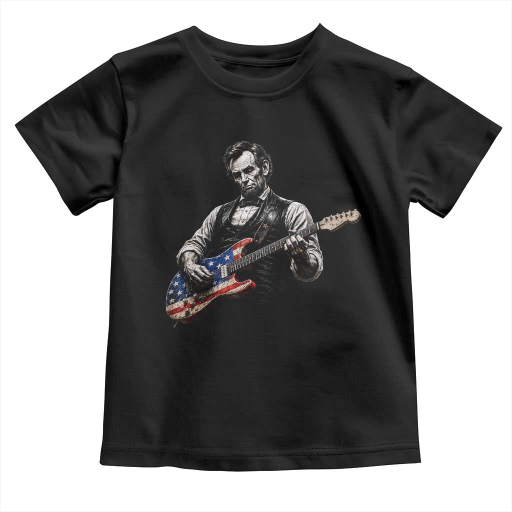 Vintage Abraham Lincoln Abe Lincoln Playing Guitar Toddler T Shirt Humor Patriotic