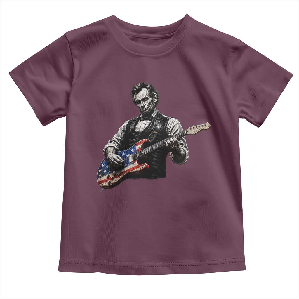 Vintage Abraham Lincoln Abe Lincoln Playing Guitar Toddler T Shirt Humor Patriotic