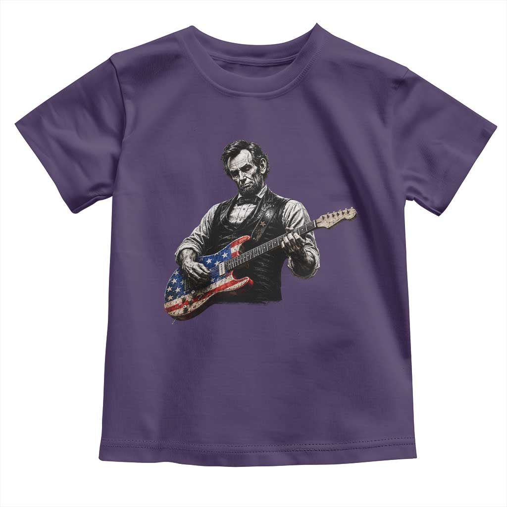 Vintage Abraham Lincoln Abe Lincoln Playing Guitar Toddler T Shirt Humor Patriotic