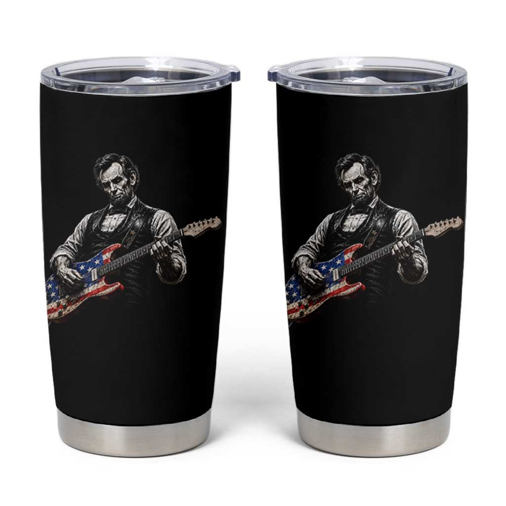 Vintage Abraham Lincoln Abe Lincoln Playing Guitar Tumbler Cup Humor Patriotic