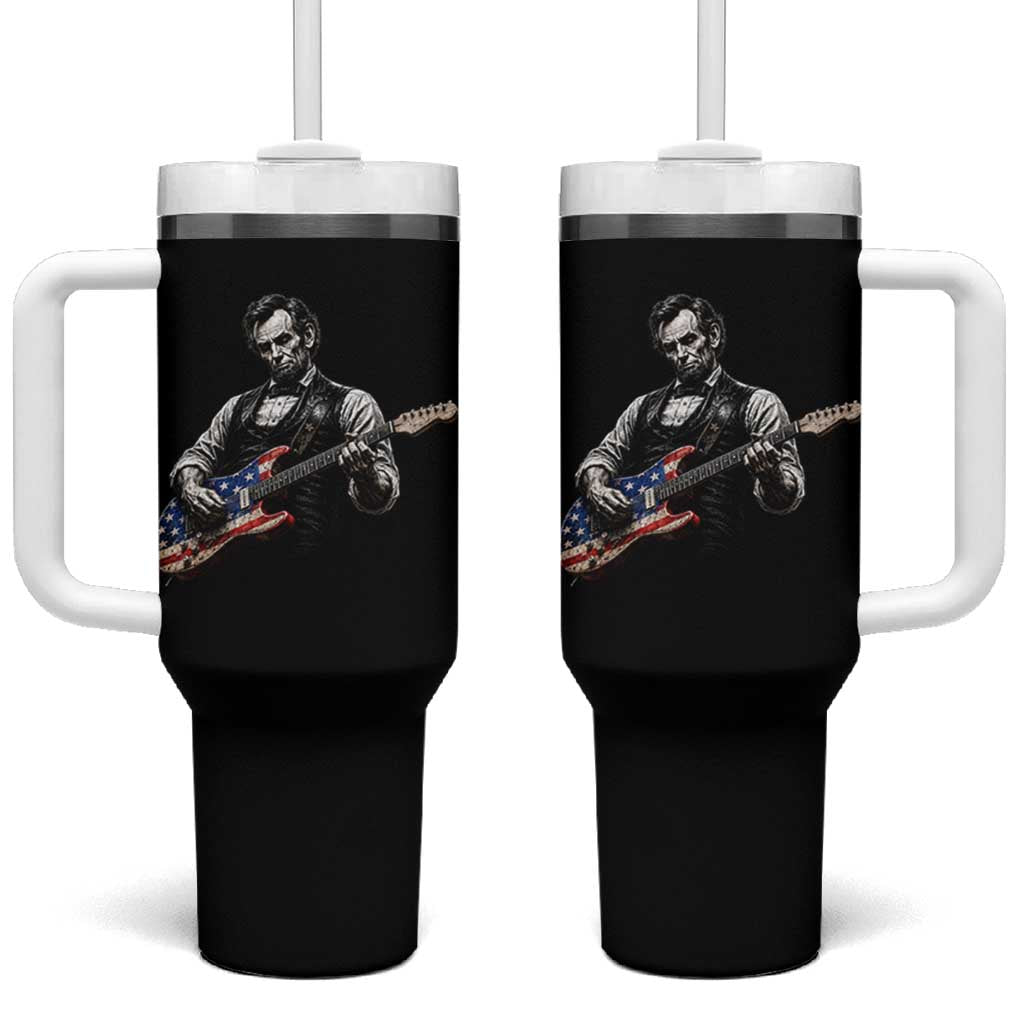Vintage Abraham Lincoln Abe Lincoln Playing Guitar Tumbler With Handle Humor Patriotic