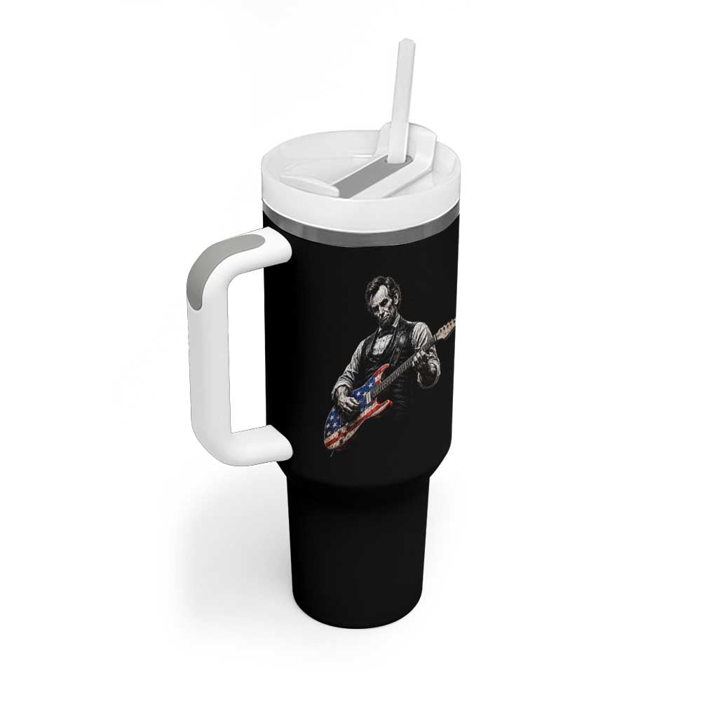 Vintage Abraham Lincoln Abe Lincoln Playing Guitar Tumbler With Handle Humor Patriotic