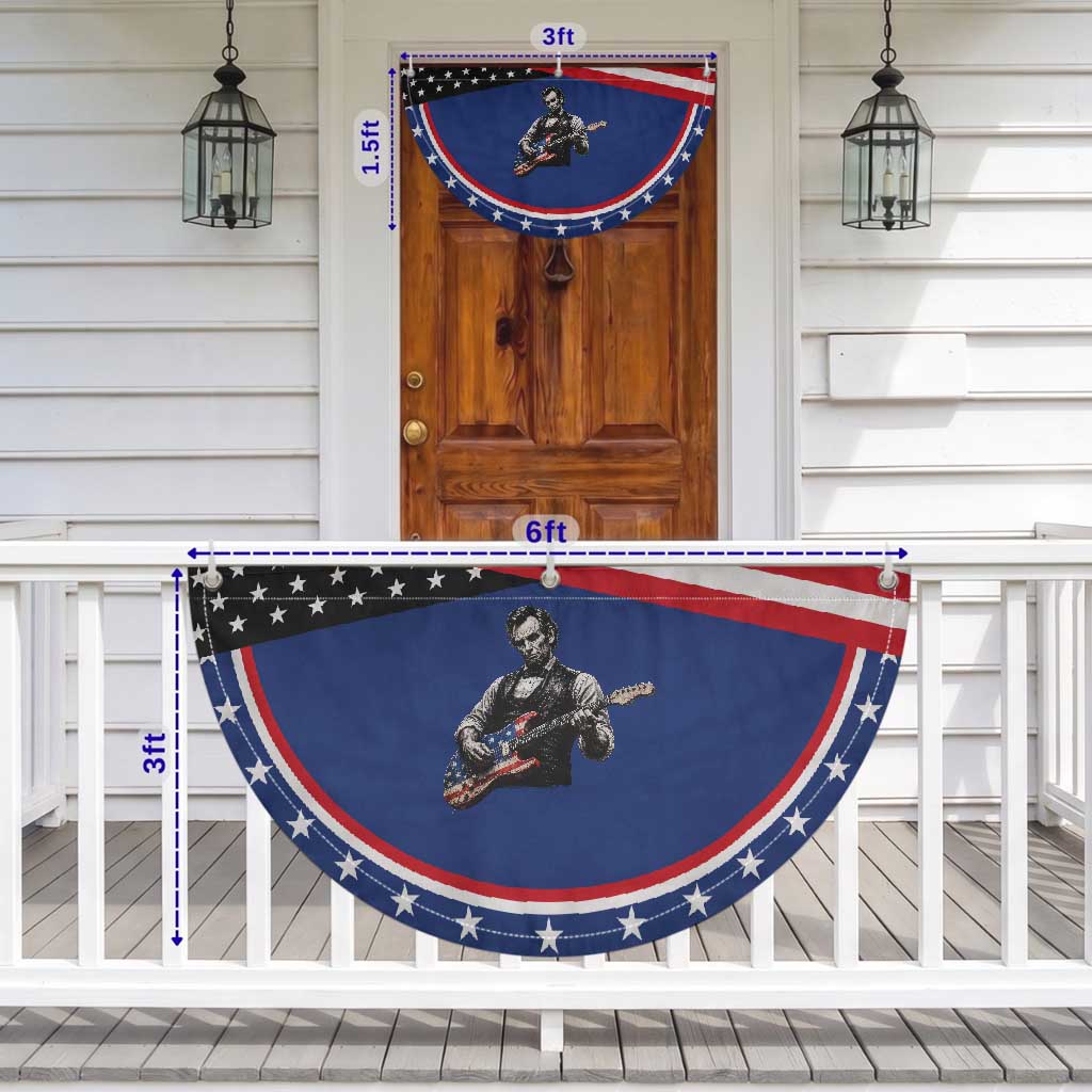 Vintage Abraham Lincoln Abe Lincoln Playing Guitar Patriotic Fan Flag