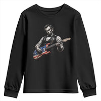 Vintage Abraham Lincoln Abe Lincoln Playing Guitar Youth Sweatshirt Humor Patriotic