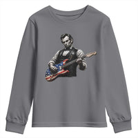Vintage Abraham Lincoln Abe Lincoln Playing Guitar Youth Sweatshirt Humor Patriotic