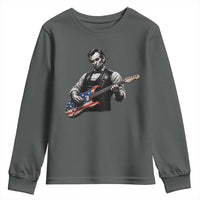 Vintage Abraham Lincoln Abe Lincoln Playing Guitar Youth Sweatshirt Humor Patriotic